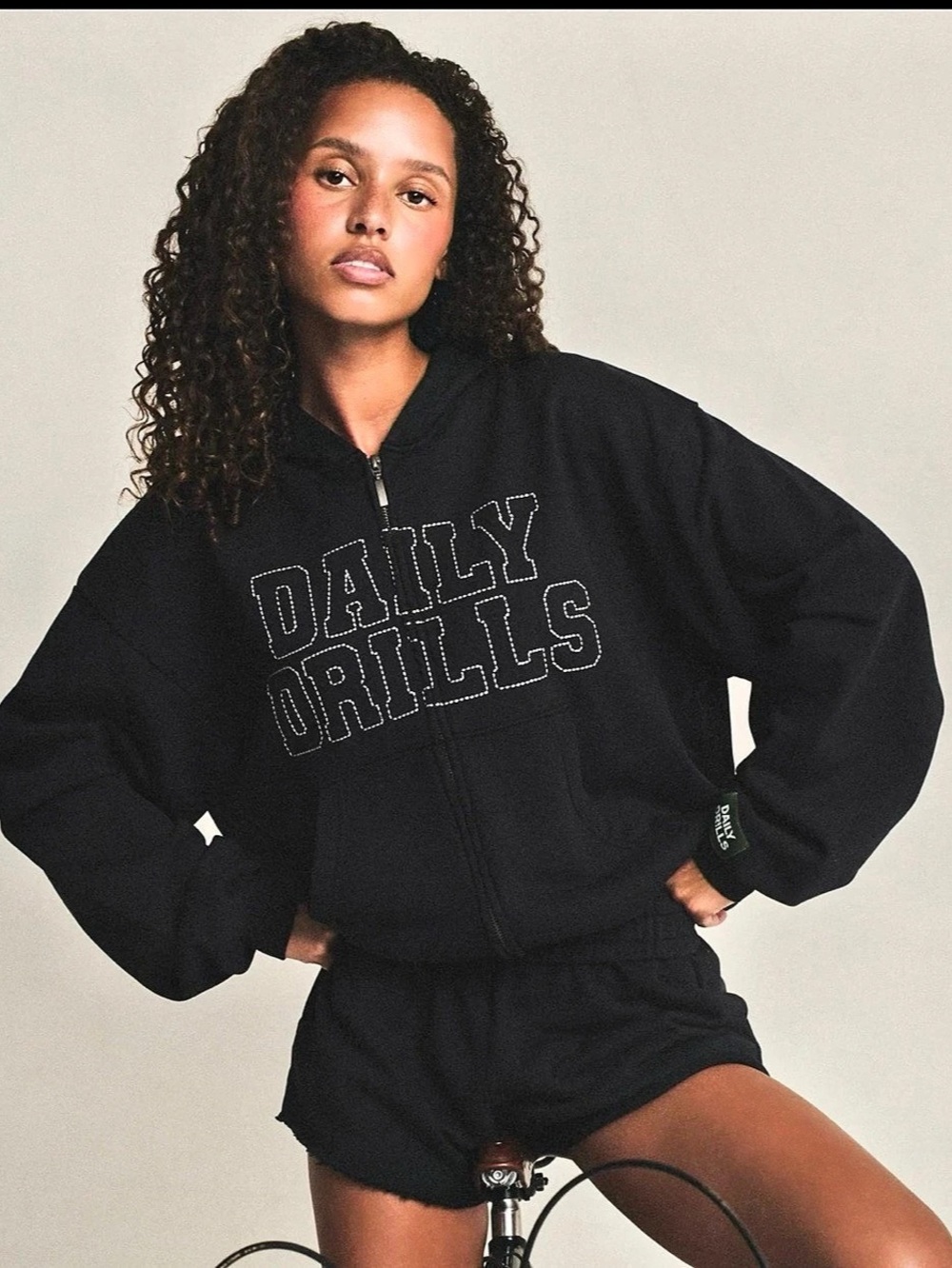Daily Drills Daily Zip Hoodie in Black XS/S